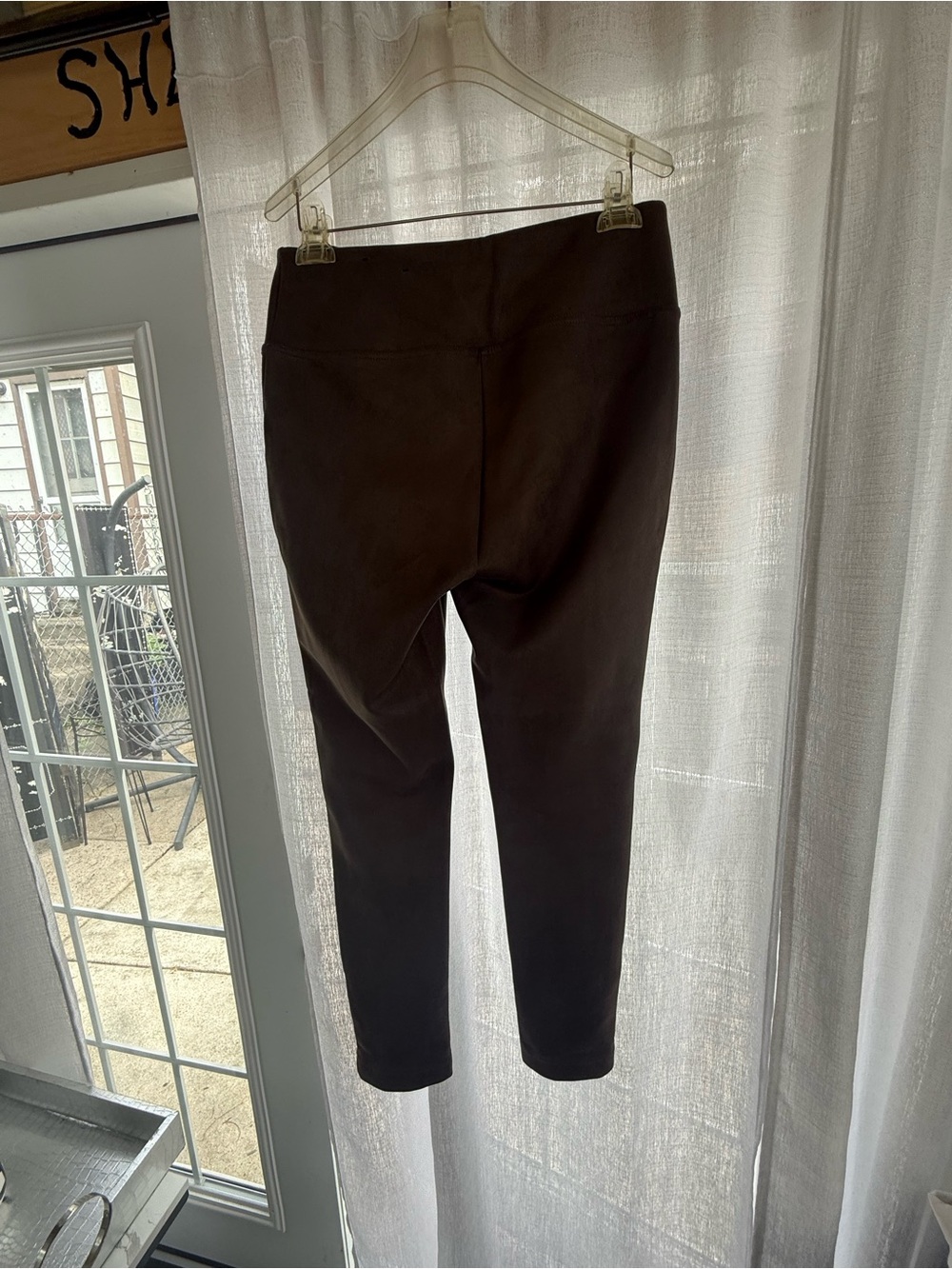 Andrew Marc Chocolate High-Rise Ankle Ponte Pants - Picture 3 of 8